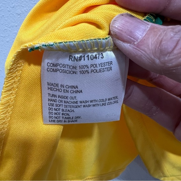 BRAZIL NATIONAL TEAM Soccer Jersey Rhinox Yellow Green Crest Men's Size Medium - Picture 8 of 8
